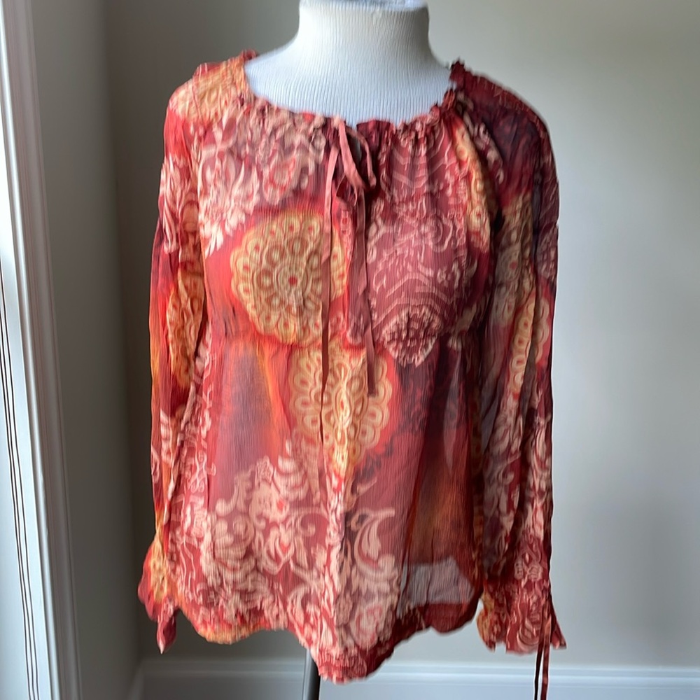 Special Pattern 100% Silk Blouse - image 1